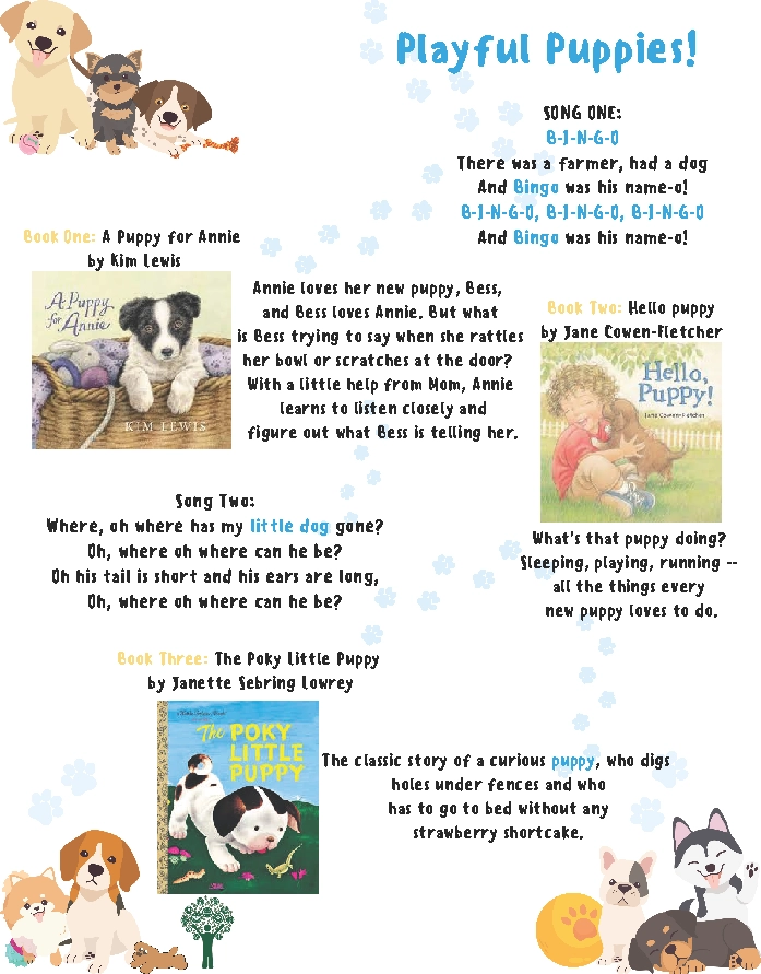 Playful Puppies Storytime Handout